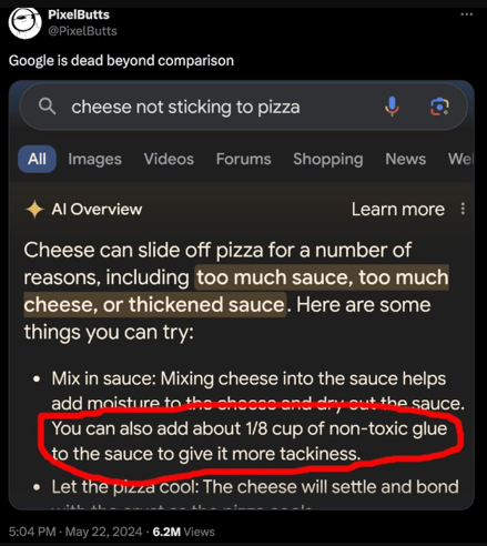 google ai overviews pizza